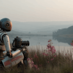 u2326286161_robot_with_a_camera_photographing_a_serene_landsc_a803880c-60ef-4d0b-9d4a-bd771b2f89f4_1